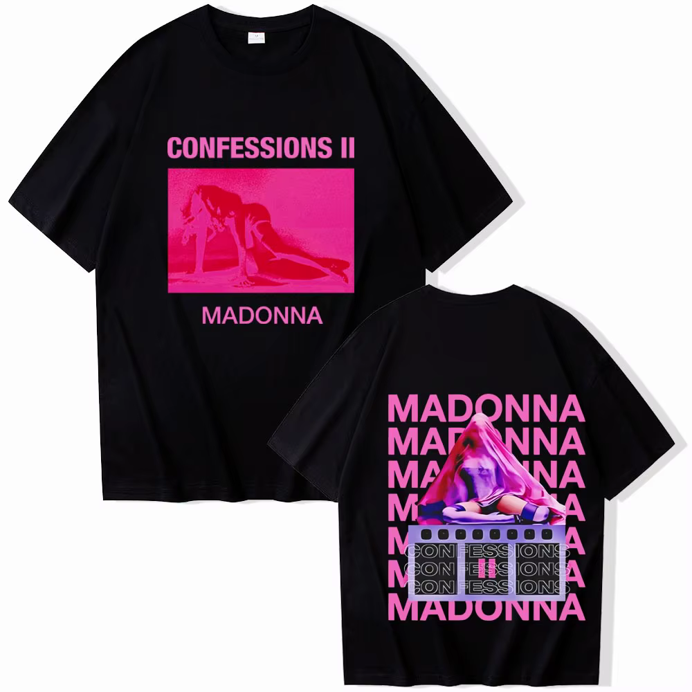 Madonna Tour 2026 T-shirt homme femme Harajuku chemise décontractée à manches courtes et col rond