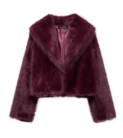 Manteau en fausse fourrure à grand revers, fourrure européenne et américaine, manteau court en fourr