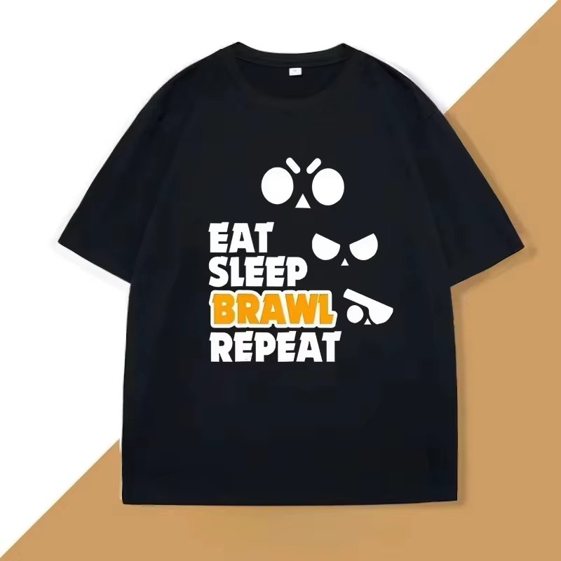 T-shirt « Eat Sleep Brawl Repeat » pour hommes et femmes, T-shirt imprimé « Brawl » pour joueurs de 