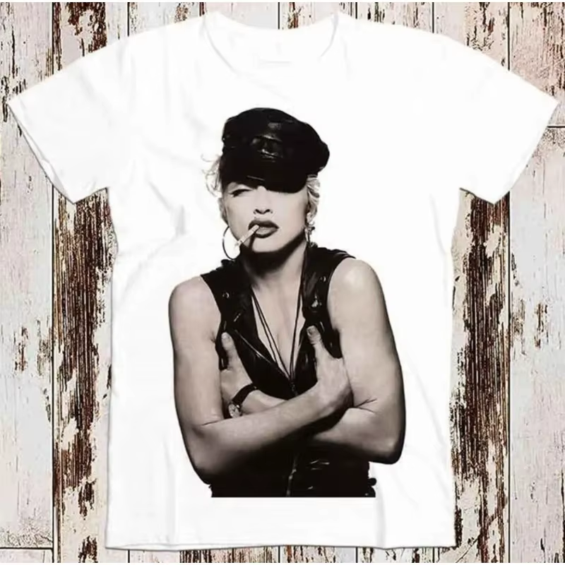 T-shirt Madonna Smoking Super pour hommes, nouveau t-shirt décontracté unisexe de style Harajuku pou