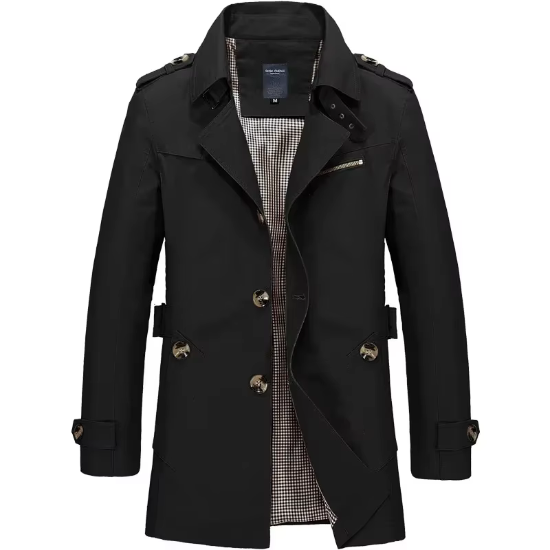 Nouveaux Trench-coats Homme Tendance 100% Coton – Manteau Décontracté et Élégant pour Affaires, Coup