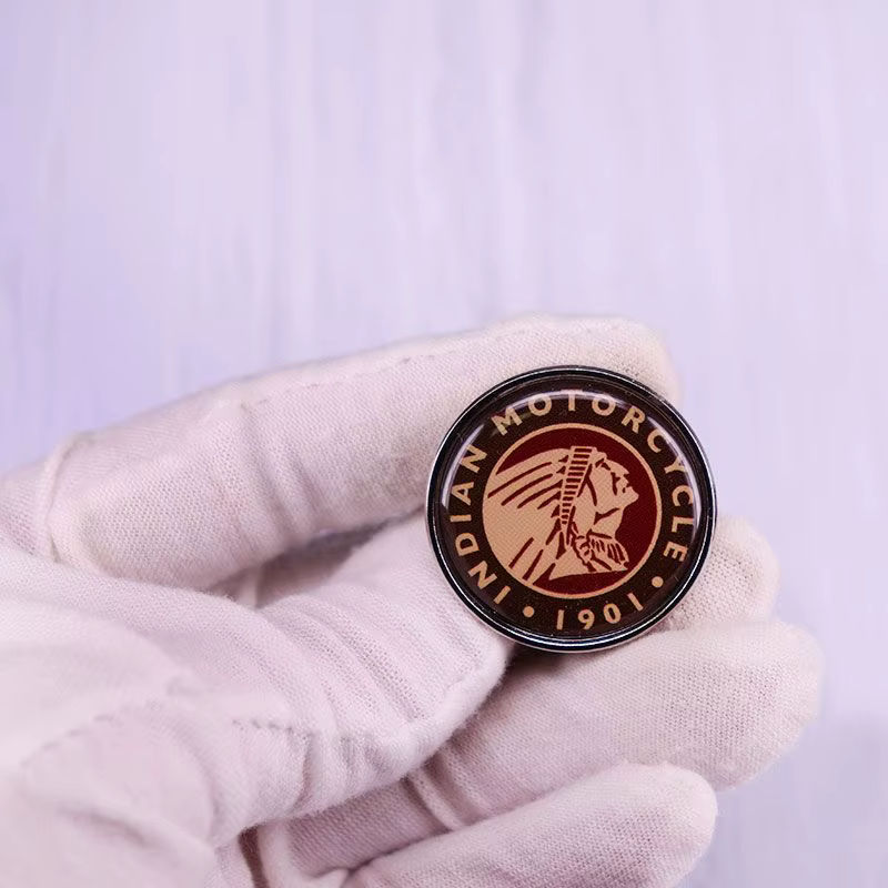 Ensemble de broches et badges de moto indiens, style classique rétro, de marque légendaire, en émail