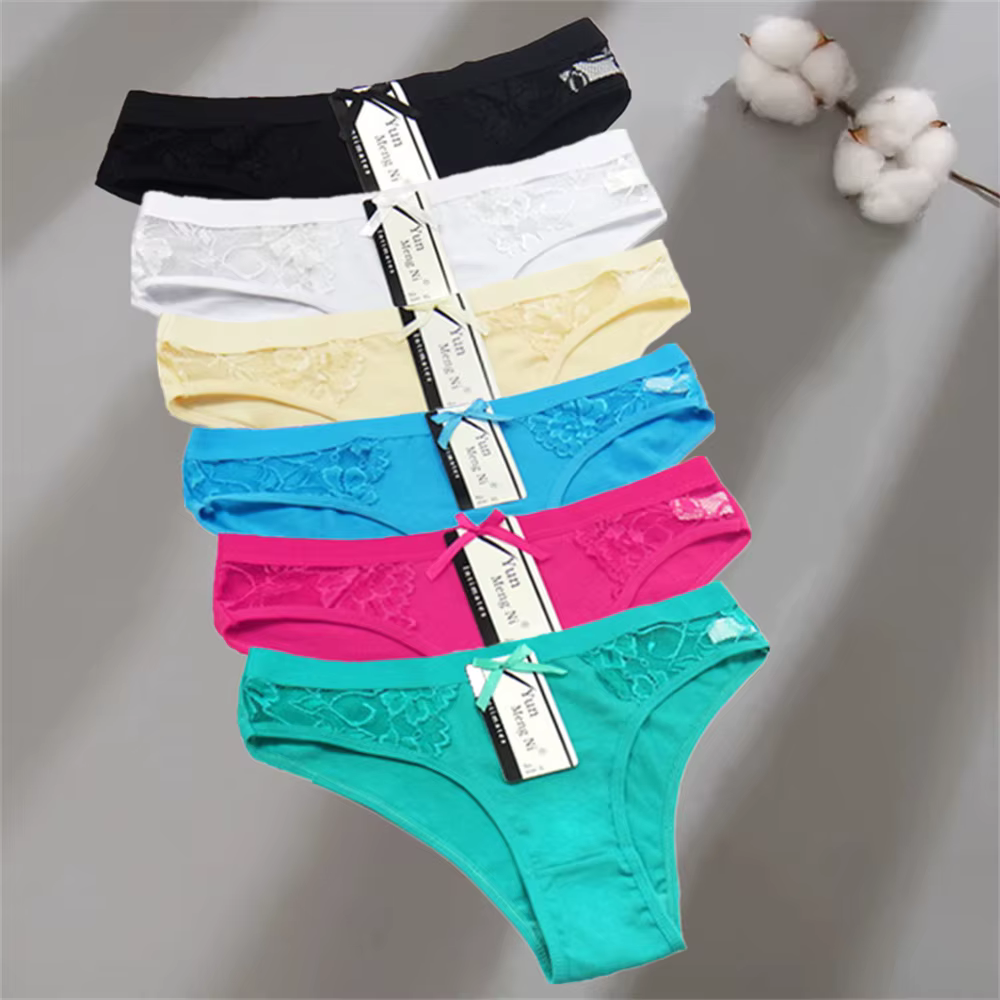 3 pièces dentelle coton culottes pour femmes courbées sans couture sous-vêtements brésiliens Sexy ta