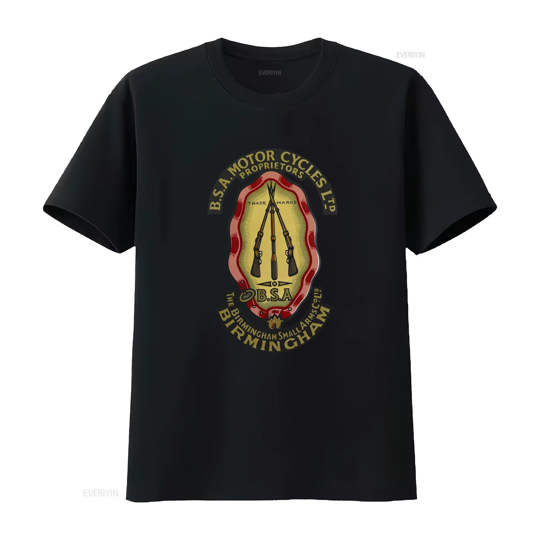 T-shirt noir vintage BSA Motorcycles pour homme, taille S 5XL, avec motif graphique, pour un usage q