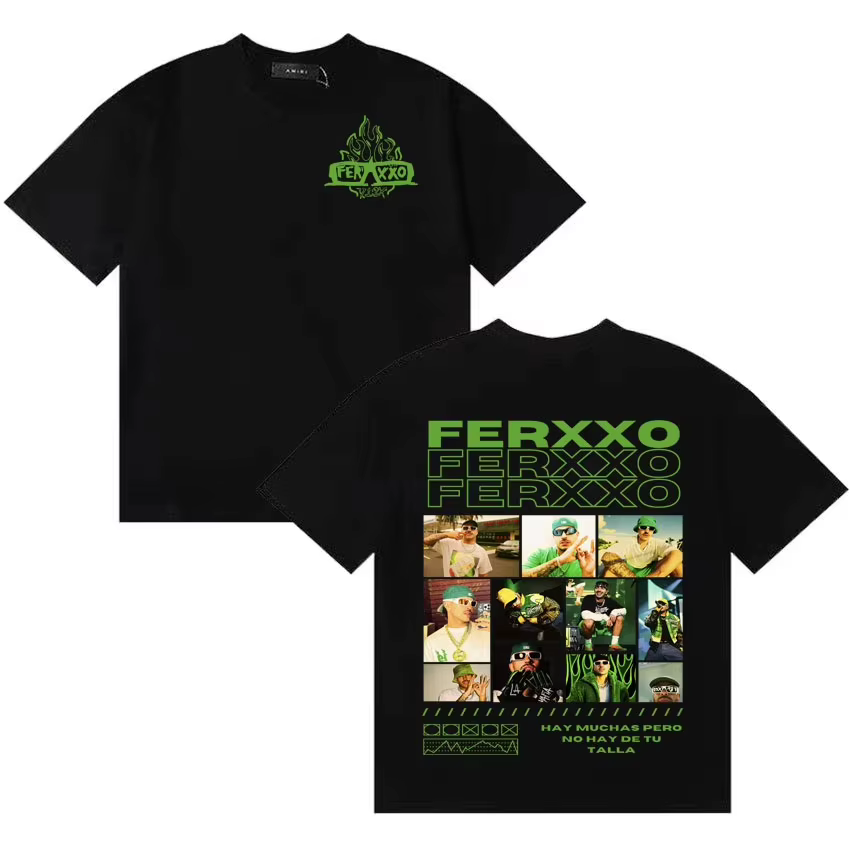 T-shirt unisexe en coton 100% avec impression de la couverture de l'album du rappeur Feid Ferxxo, co