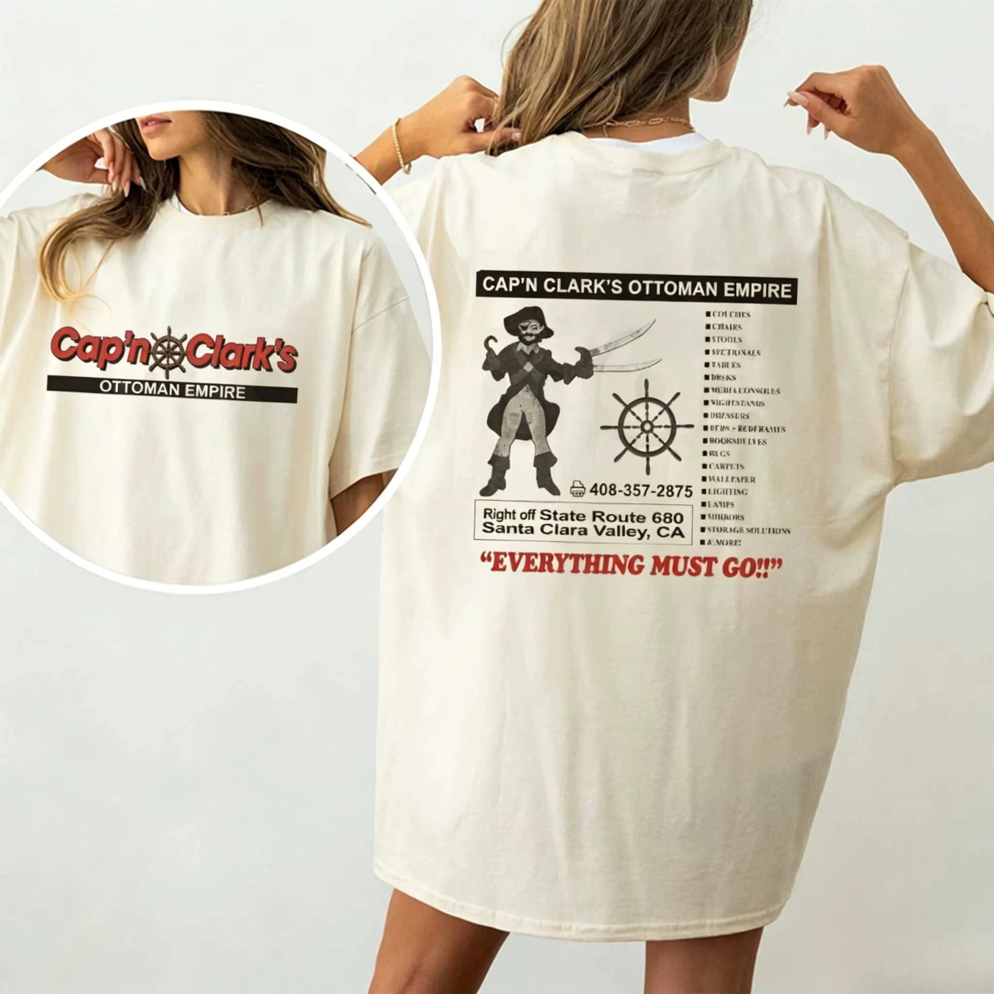 T-shirt graphique Backrooms - Cap'n Clark en coton unisexe pour hommes et femmes, Y2k, surdimensionn