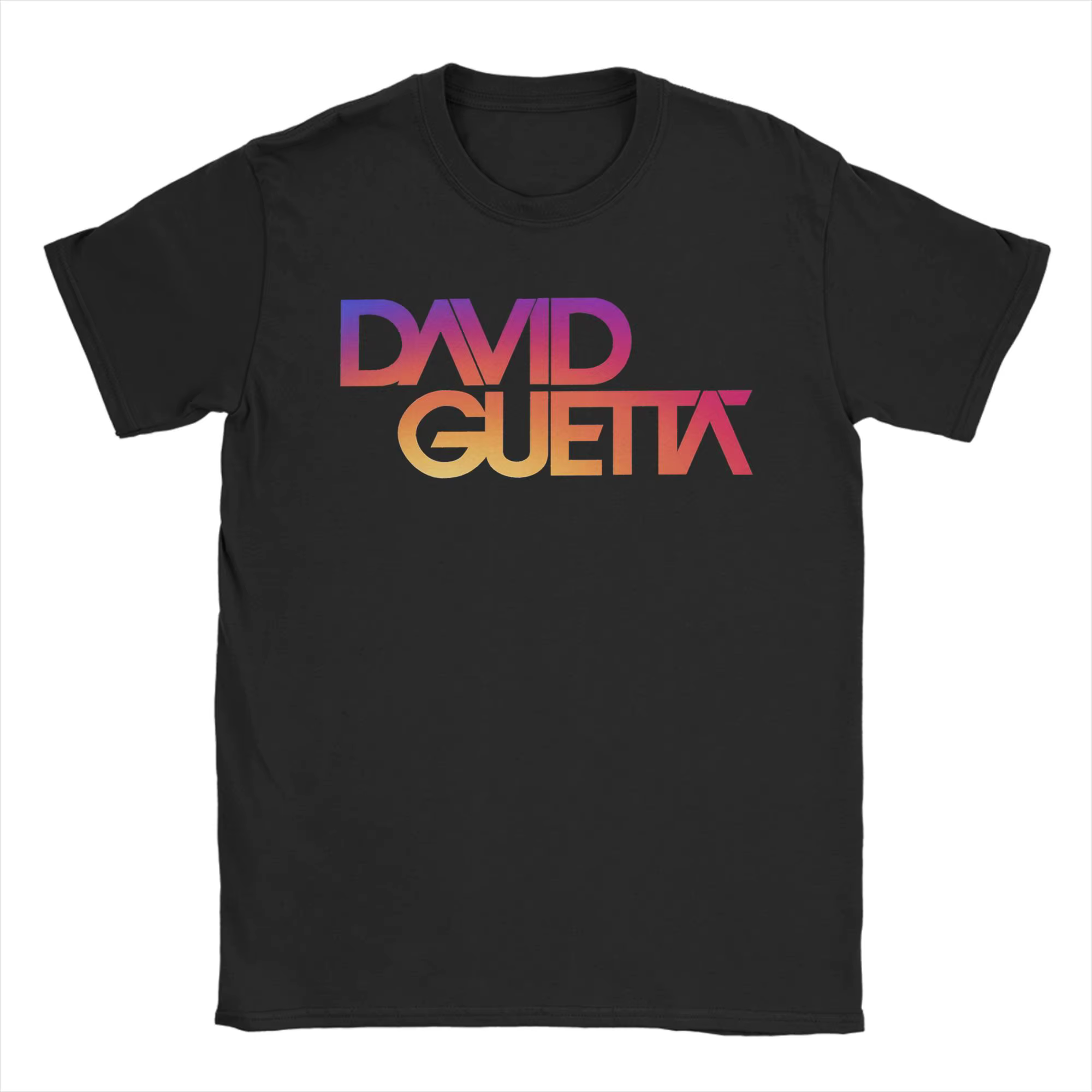 David Guetta coucher de soleil Logo t-shirt hommes coton Cool T-Shirts col rond t-shirt à manches co