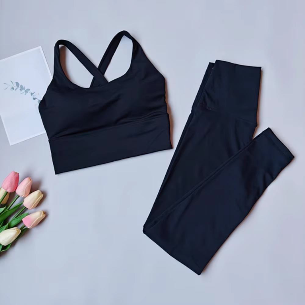 Ensemble Pilates Naked Feel pour femmes, leggings taille haute 2 pièces et soutien-gorge de sport, v