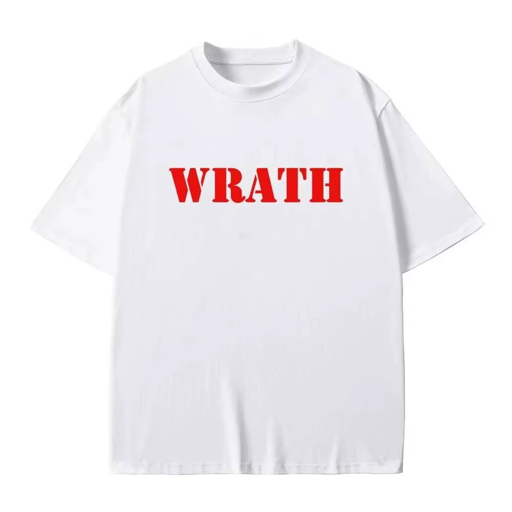 T-shirt humoristique avec logo Wrath Natural Selection, décontracté, surdimensionné, col rond, pour 