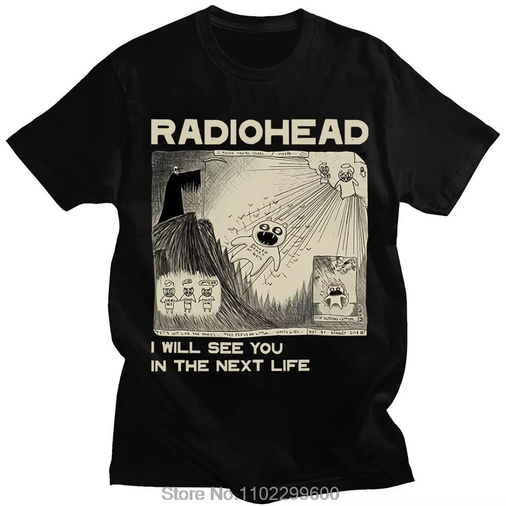 T-shirt Radiohead, groupe de rock vintage, hip hop, je te verrai dans la prochaine vie, t-shirts imp