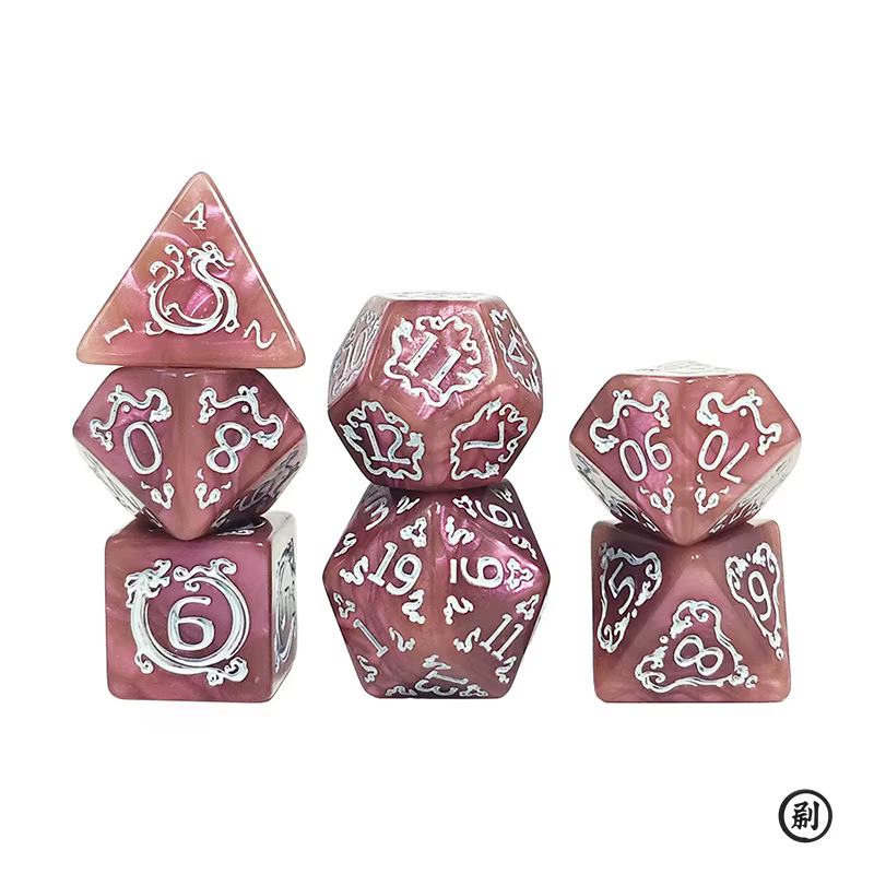7 pièces de dés DND, 7 pièces/ensemble, dés polyédriques à motif de dragon, dés de jeu de rôle D&D T