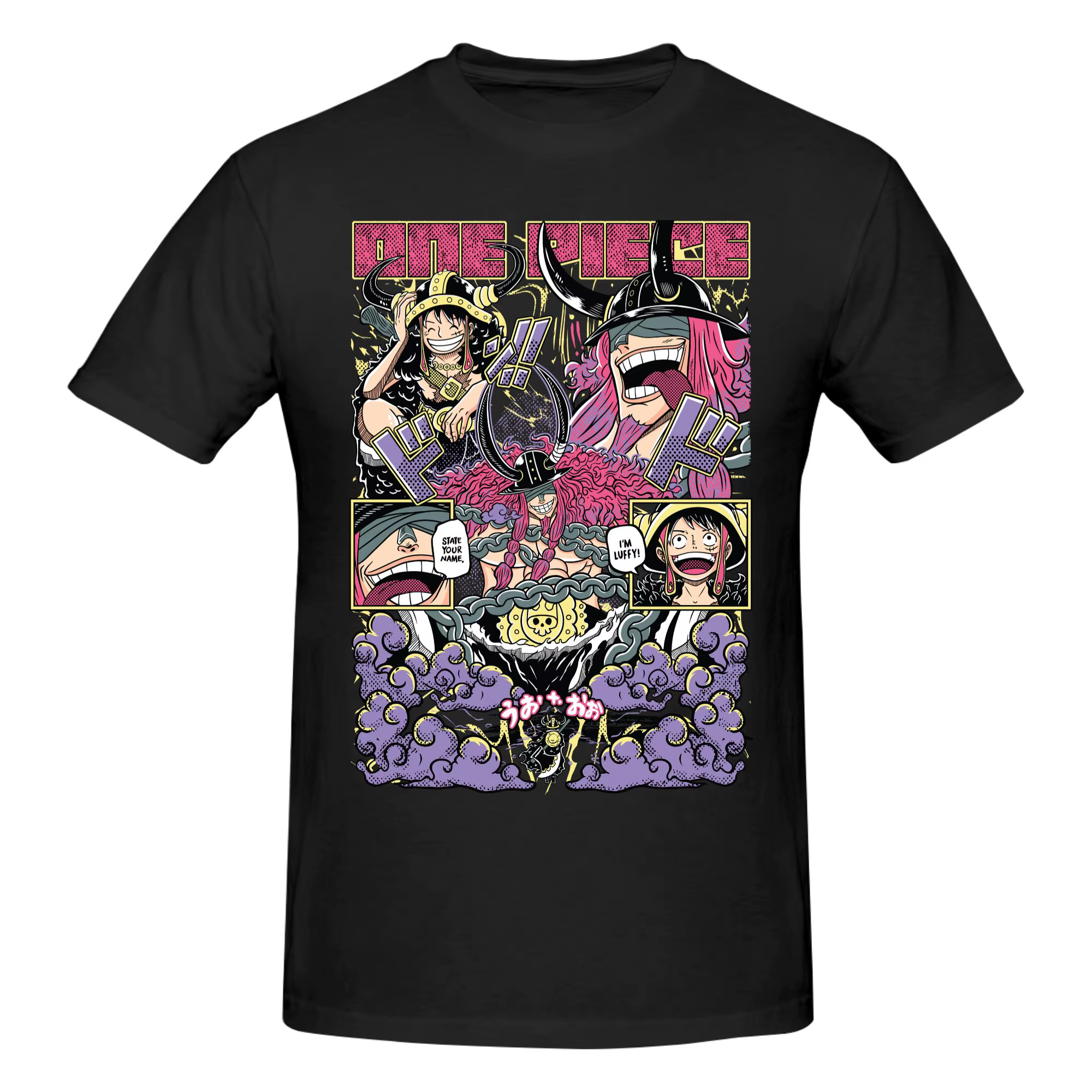 Une pièce t-shirt pour hommes à manches courtes mode décontracté graphique Luffy x Loki vêtements am