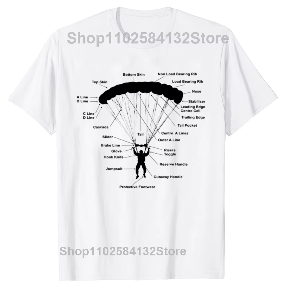 T-Shirt Rétro pour Homme, Style Parachute, Anatomie, Magie, Parachutiste, Vintage, Humoristique, Sky