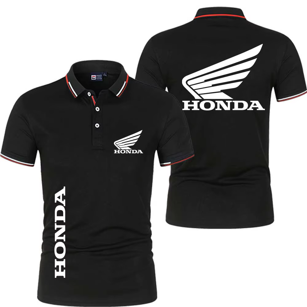 Honda moto course équipe compétition hommes bouton col chemise été à manches courtes décontracté 202