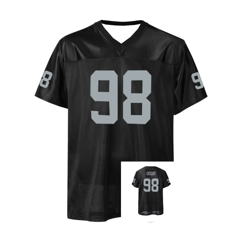 # 98 rétro noir respirant maillot de sport col en v maillot de Football athlétique Football chemise 