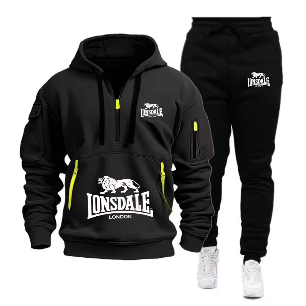 Nouvel ensemble de survêtement polaire LONSDALE automne-hiver 2026 pour homme : sweat à capuche avec
