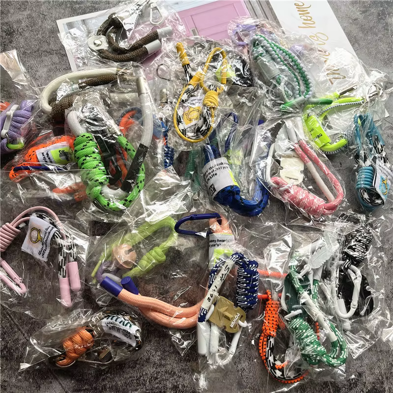 Lanière cellulaire de couleur contrastée, 10 pièces, accessoires de téléphone, cordon de porte-clés 