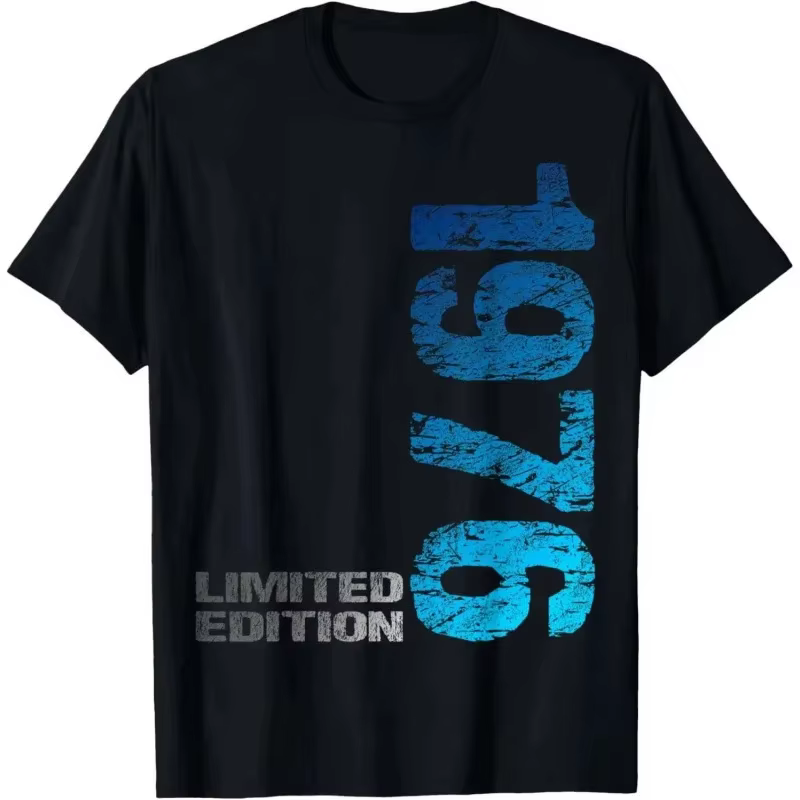 T-shirt unisexe décontracté à manches courtes pour homme et femme, cadeau d'anniversaire 50 ans, vin