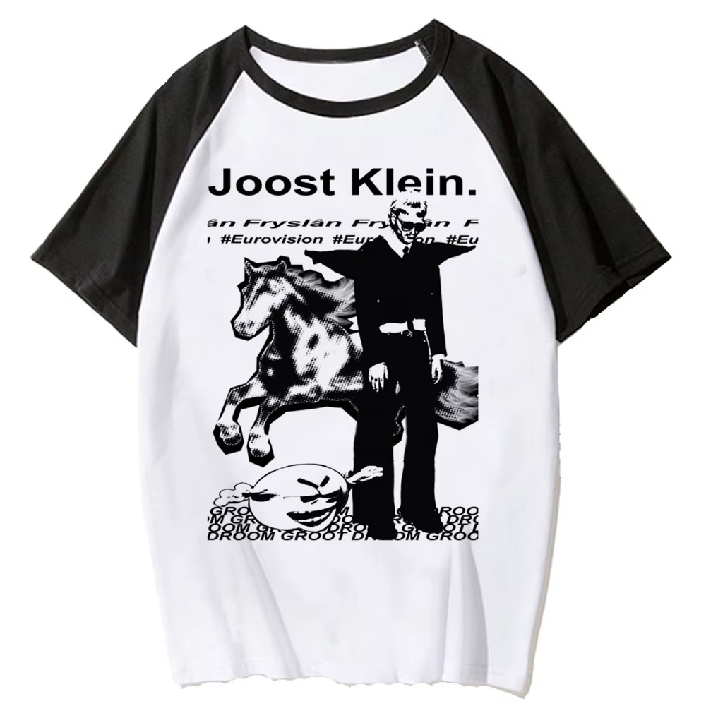 Joost Klein t-shirt femme psychédélique rétro graphique esthétique hip hop t-shirt coloré université
