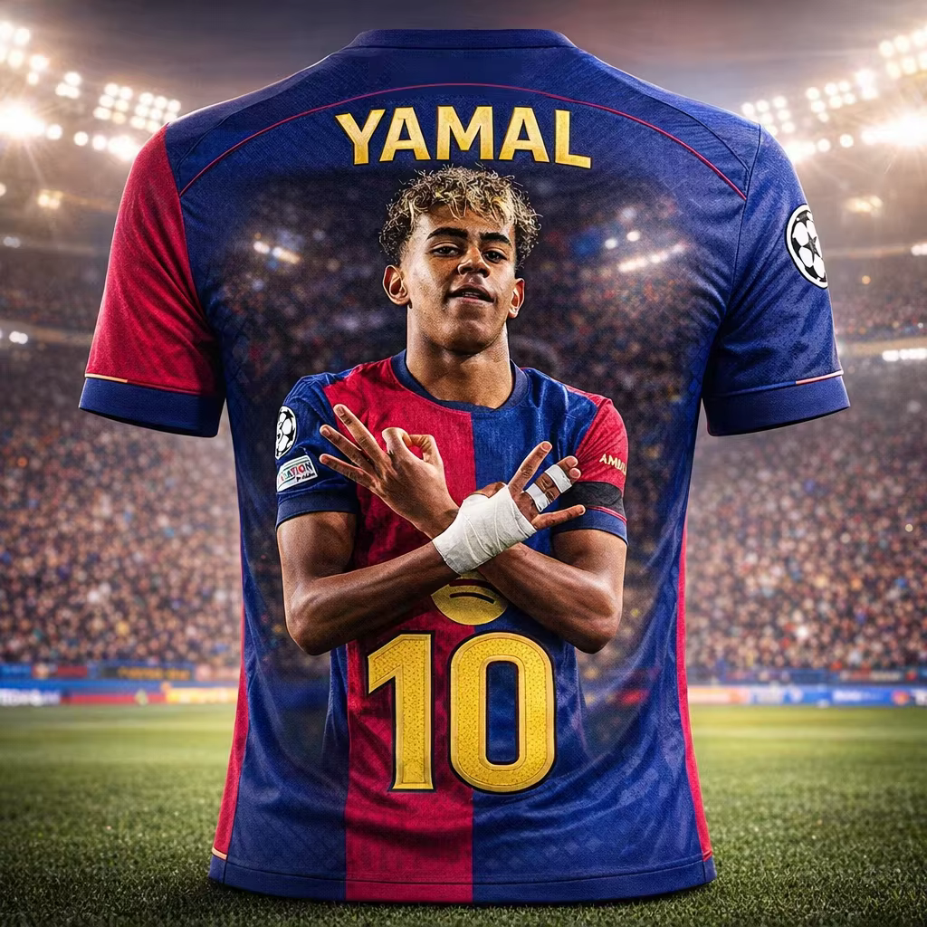 # 10 T-shirts de football du FC Barcelone, pour hommes et femmes, rouge et bleu, à manches courtes, 
