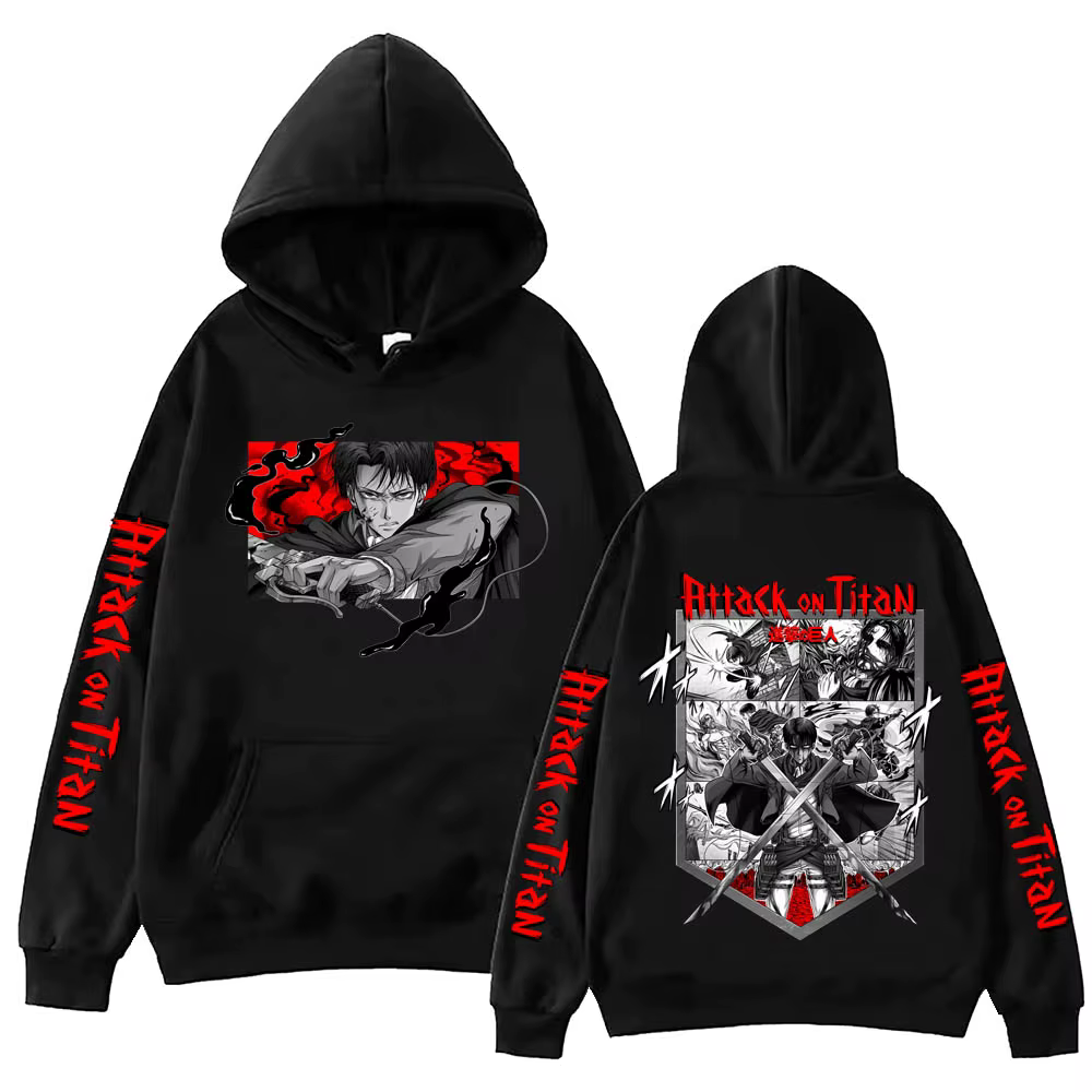 Sweat à capuche Anime Attack on Titan, Levi Ackermann, pull Hip Hop Harajuku, cadeau Y-Gérant