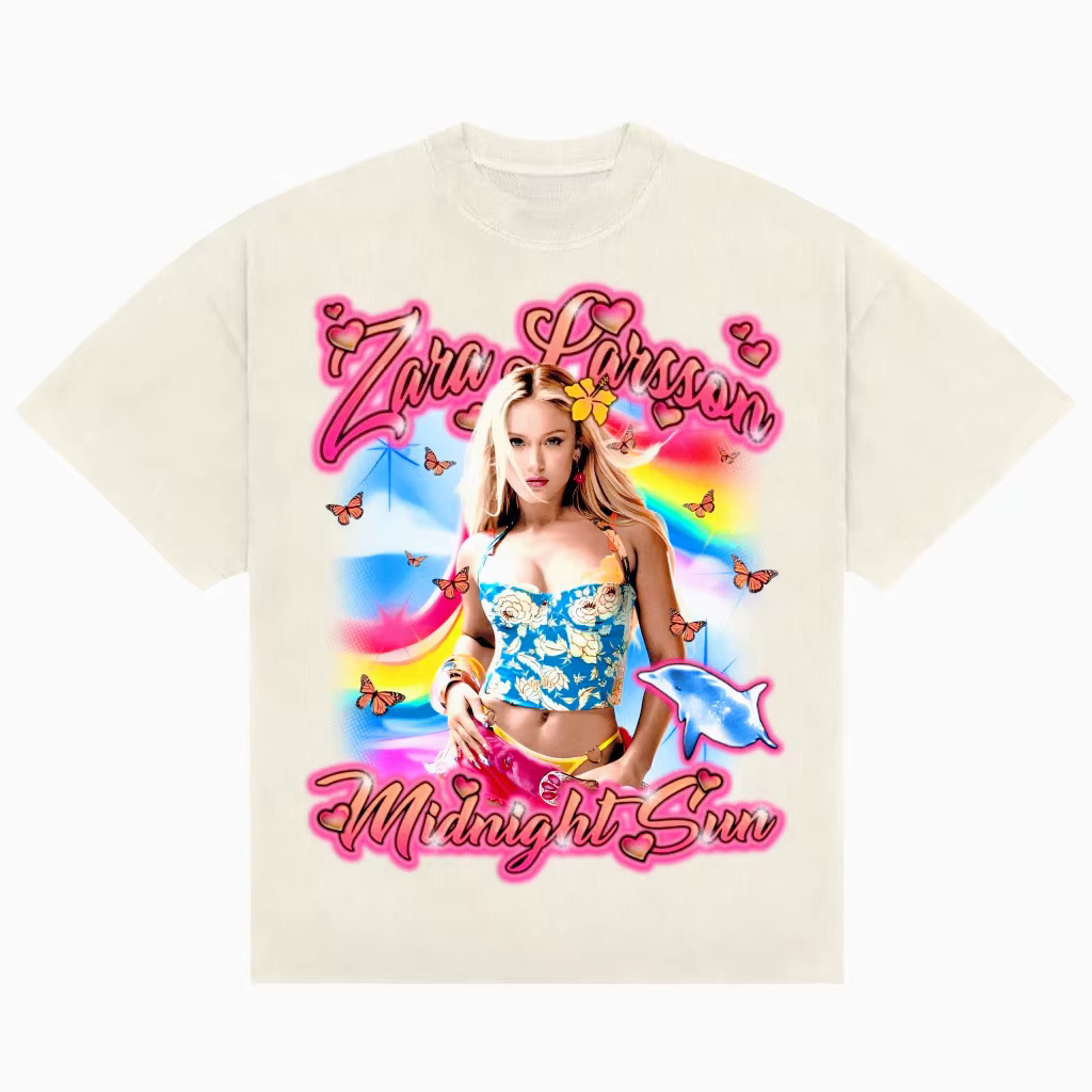 Zara Larsson Portrait T-shirt à col rond pour hommes et femmes, manches courtes, en coton, pour fans