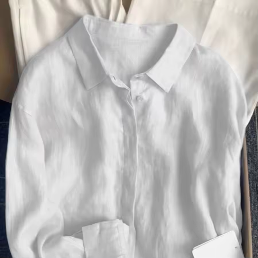 Chemise en coton et lin pour femme, légère et ample, à manches longues, protection solaire, décontra