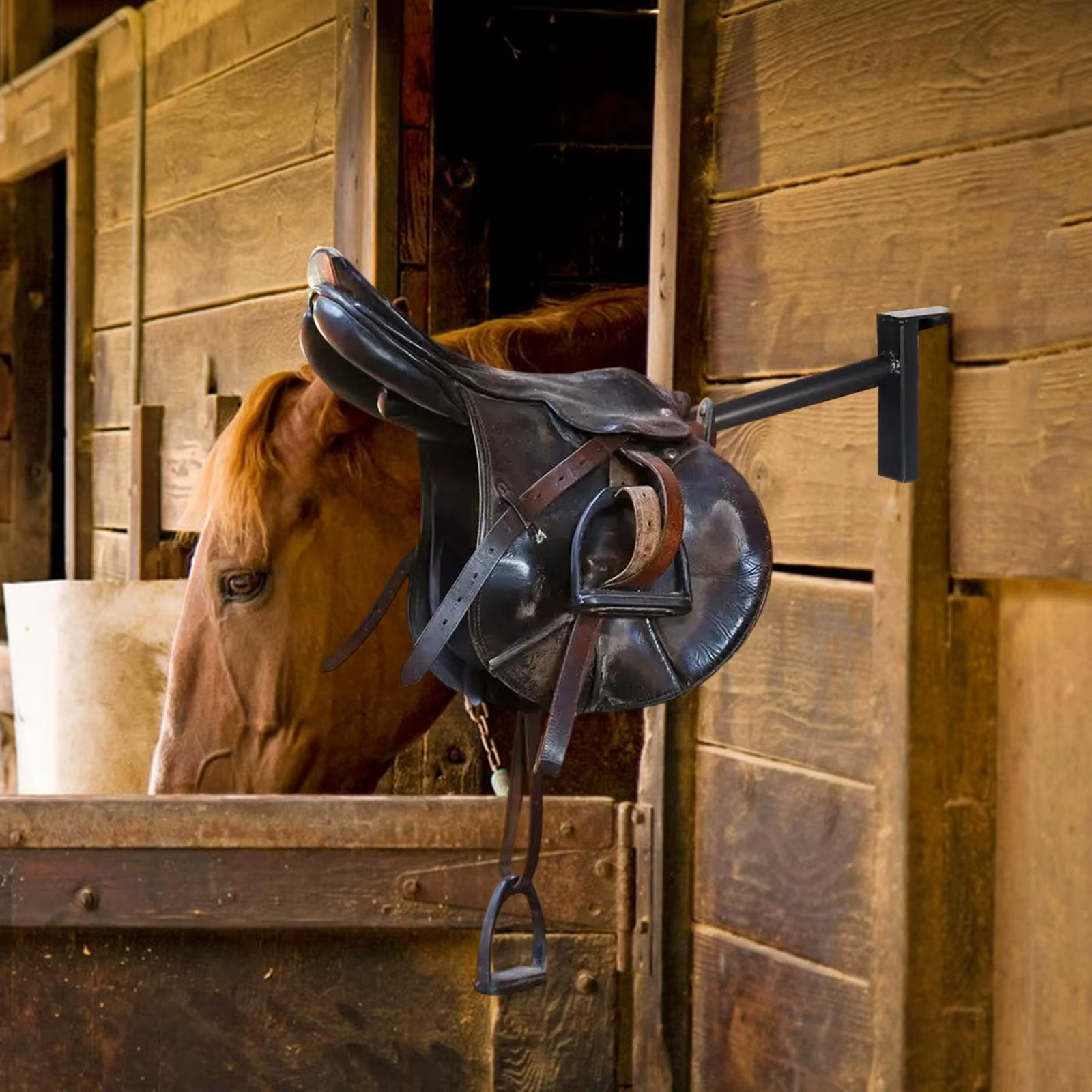 Support de selle de cheval, accessoire de rangement, présentoir amovible pour salle de taquinerie, c