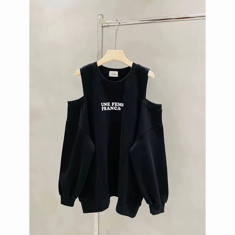 Sweat-shirt à capuche pour femmes, vêtements de rue, lettres imprimées, amples, manches longues, déc