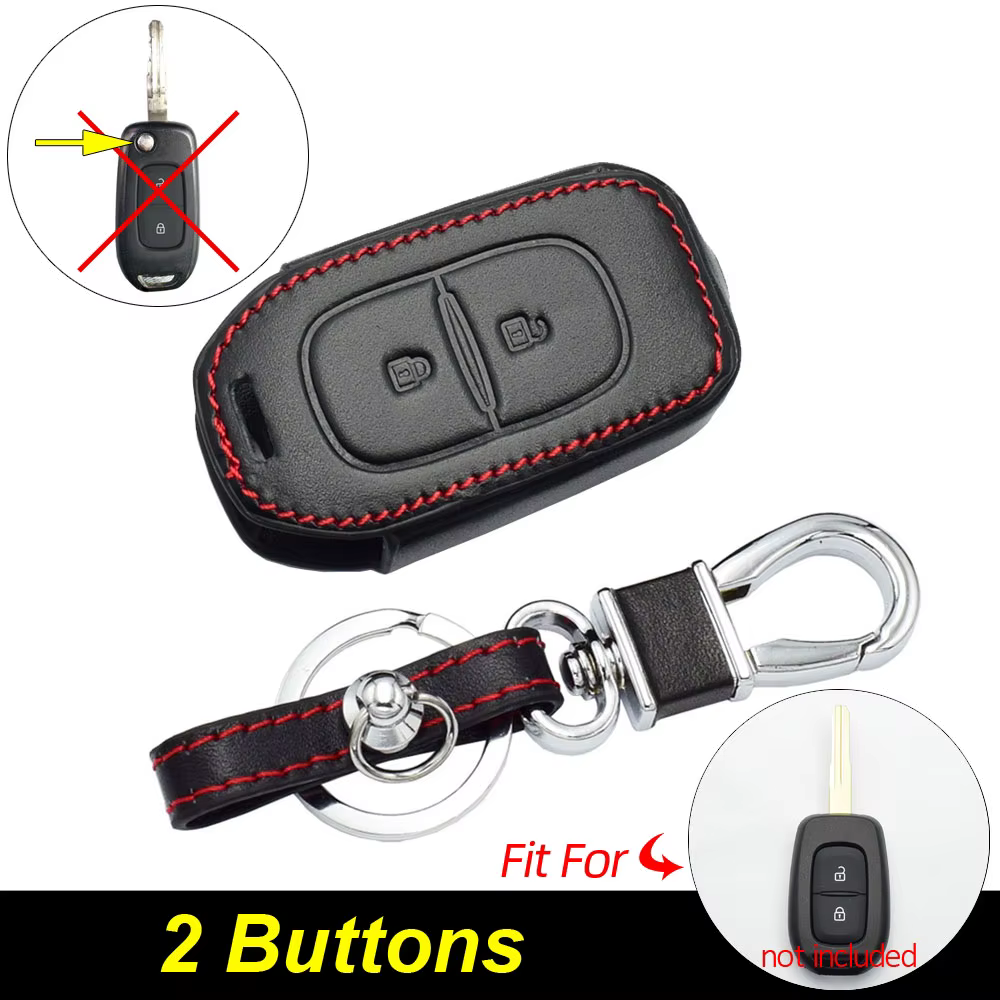 Étui en cuir pour clé de voiture, pour Renault symbole Dacia Duster Logan Kadjar Trafic Sandero Mega