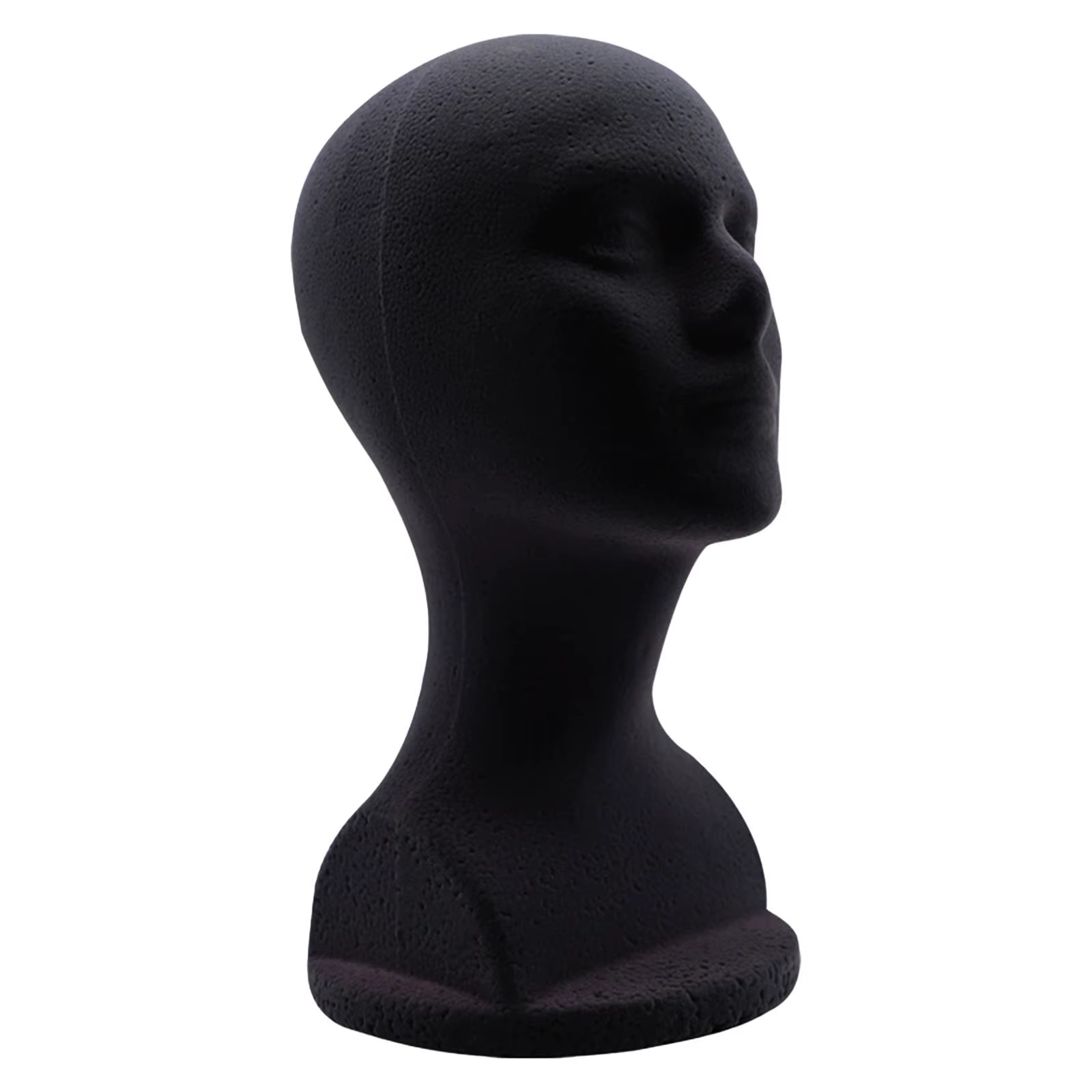 Tête de Mannequin en polystyrène pour homme, présentoir de chapeau noir, accessoires de circonférenc