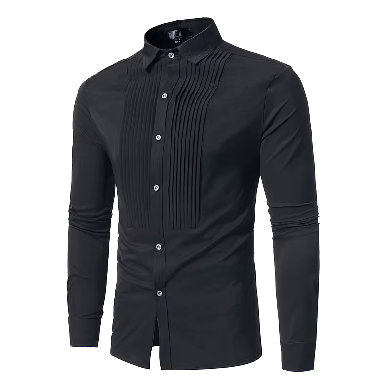 Chemise unie à manches longues pour hommes, nouvelle mode, décontractée, Slim, robe de soirée, Desig