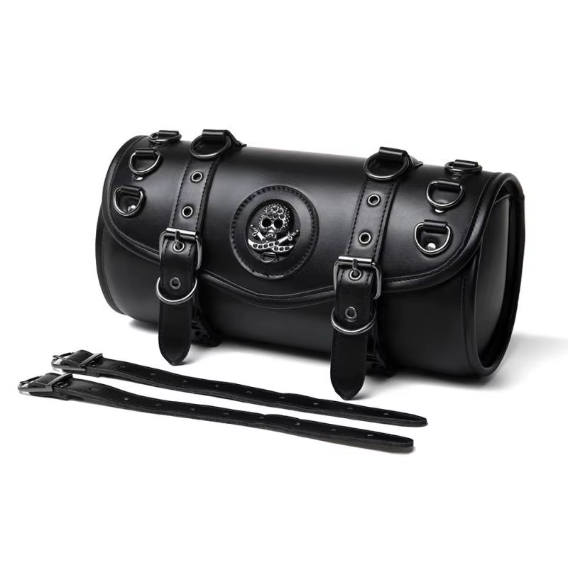 Sac de Face de Moto Rétro en Cuir PU, Accessoire Unisexe Steampunk Cos, Kit d'Outils de Décoration d