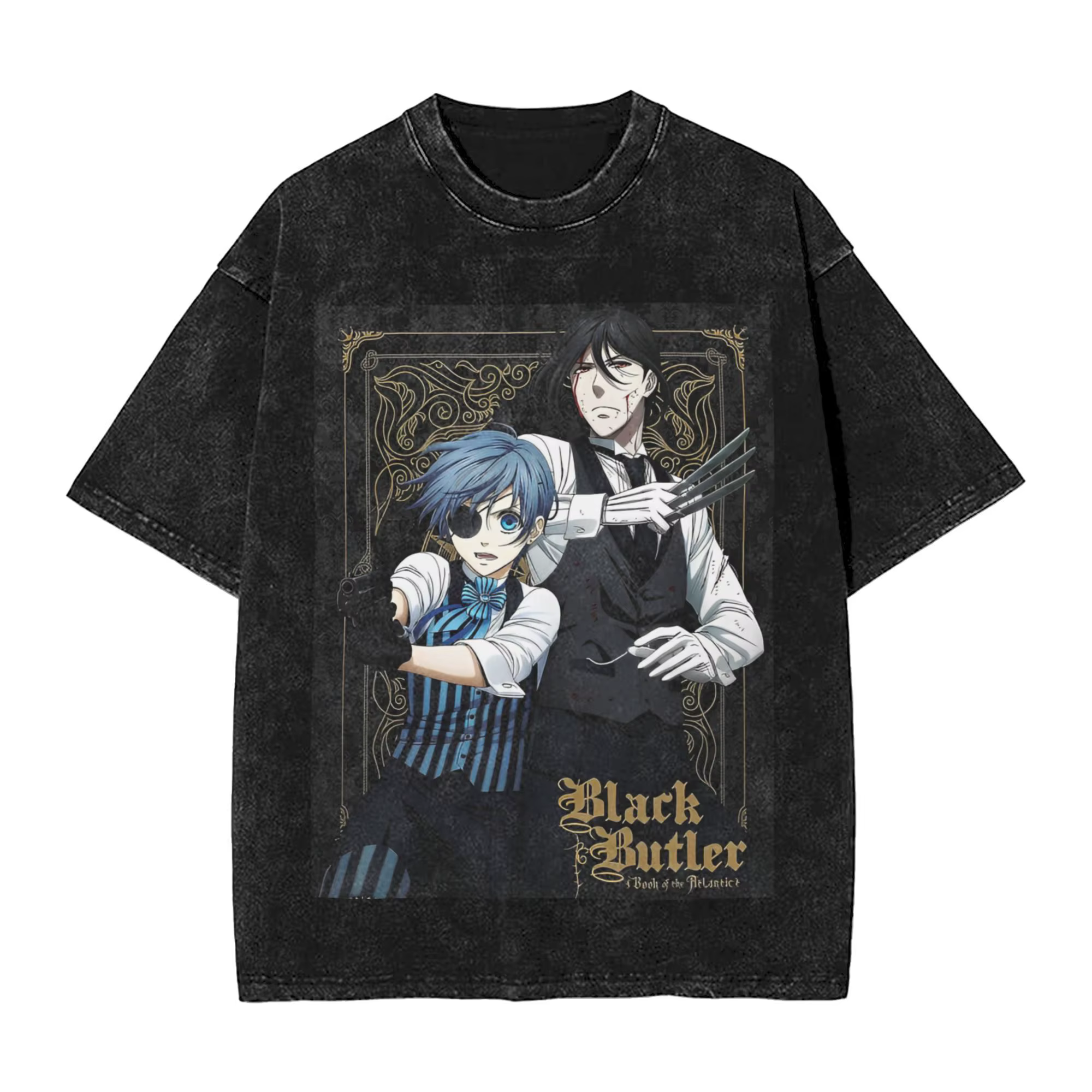 Anime noir majordome graphique T-shirt pour hommes femmes vêtements été coton doux à manches courtes