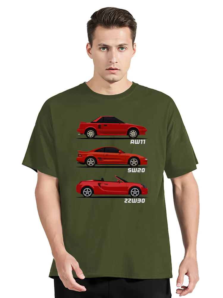 T-Shirt à Manches Courtes pour Homme, Vêtement en Coton Organique, Graphique, JDM MR2 Sir Aations
