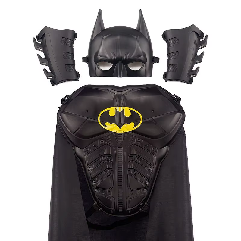 Batmans Cosplay Costume armure ensemble avec masque cape riche accessoires pour enfant Halloween cad