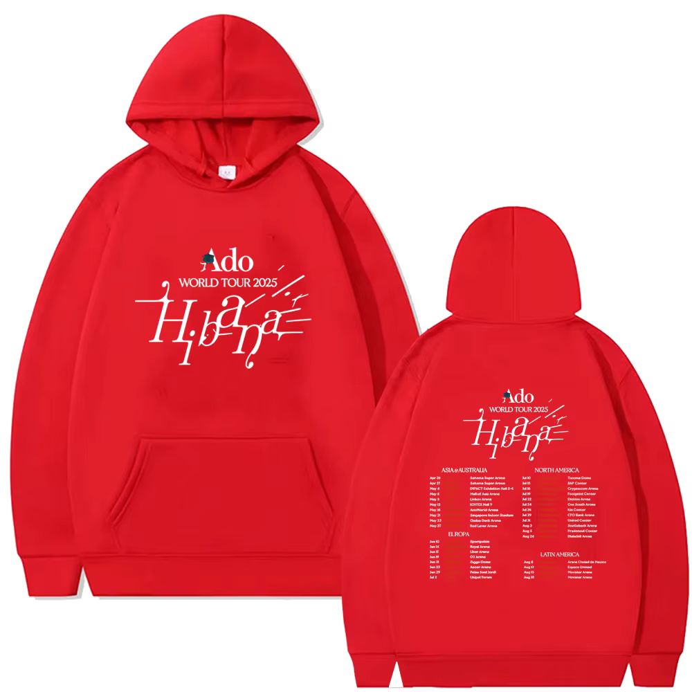 Ado World Tour 2025 Hibana Double face sweat à capuche imprimé hommes femmes mode Style japonais sur
