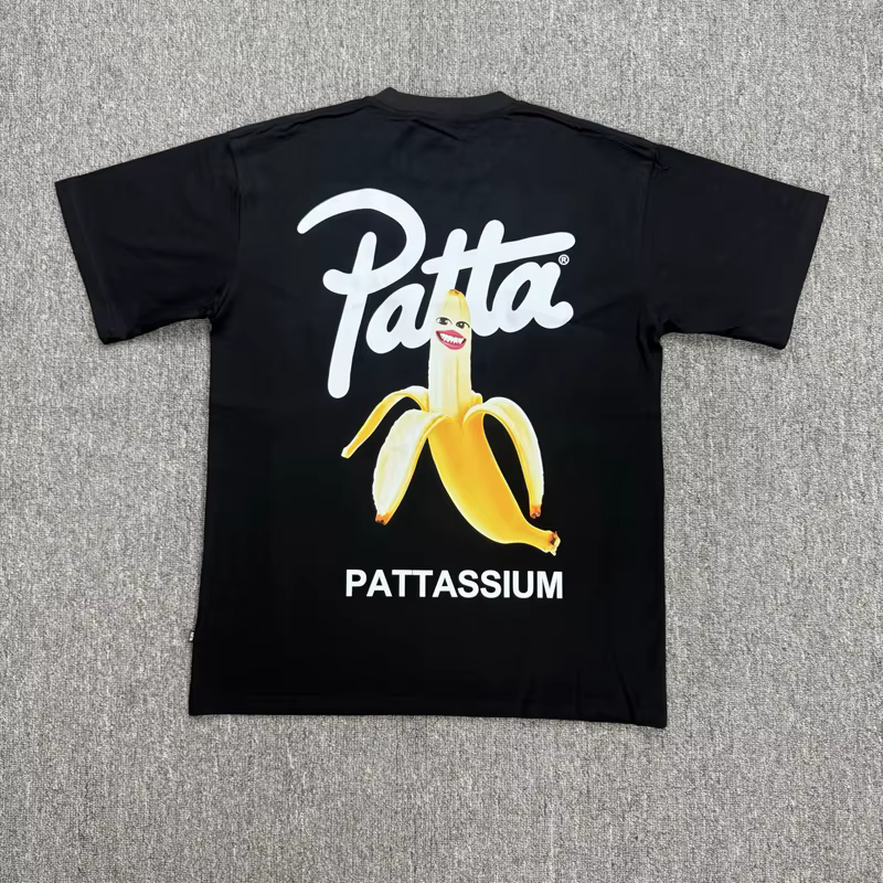 T-shirt PATTA 2026SS avec logo poing, coupe ample, tendance, style hip-hop américain, manches courte