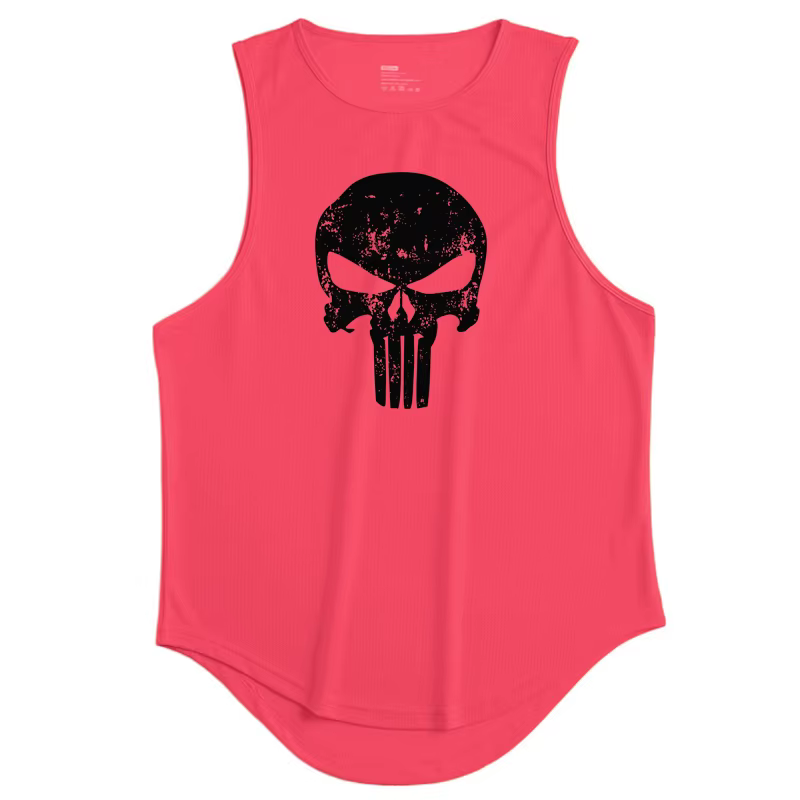 T-shirt de musculation à séchage rapide pour hommes, imprimé tête de mort, vêtements de sport en mai