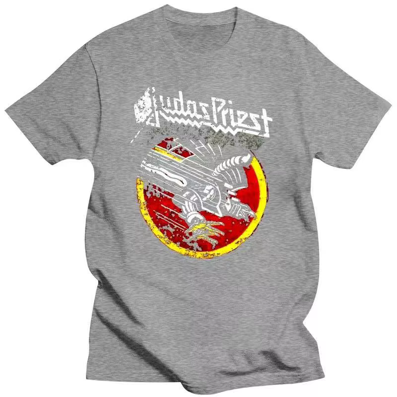 Judas Priest T-Shirt Cool noir imprimé graphique rétro Vintage groupe t-shirts pour hommes 80023