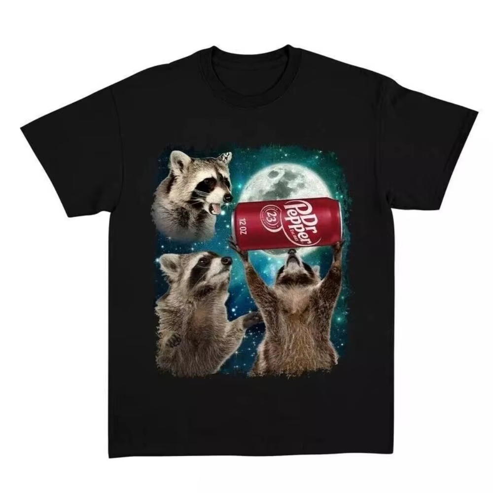 Drôle Meme trois ratons laveurs Vintage t-shirt Design créatif graphique imprimé femmes col rond t-s