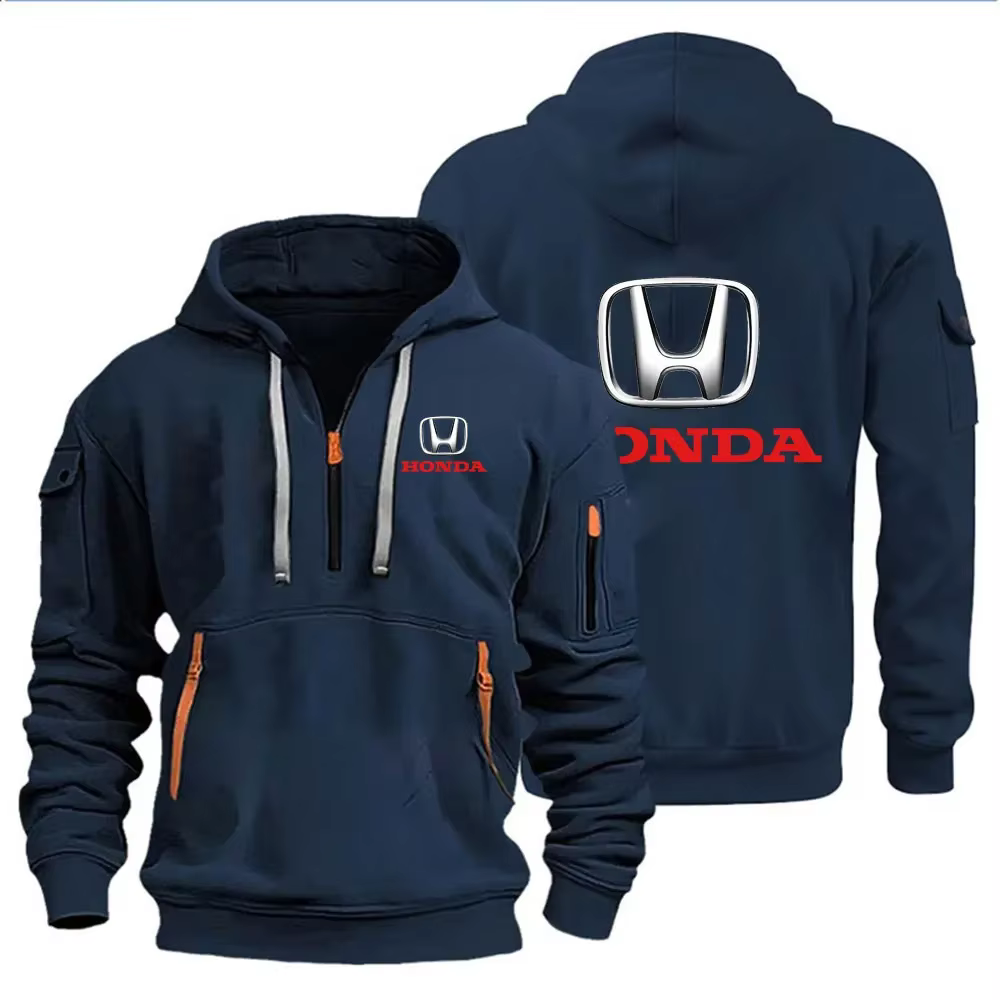 Sweat à capuche décontracté avec Logo Honda imprimé pour hommes, vêtements de sport, veste chaude en