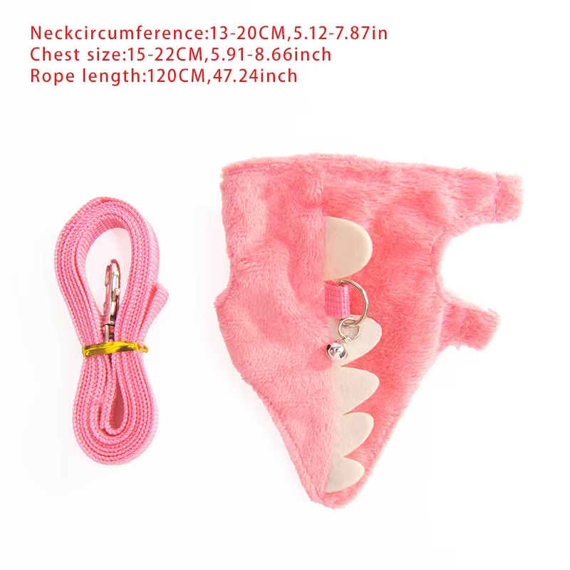 Corde plomb pour furet, type gilet, corde réglable pour animaux de compagnie, forme de dinosaure mig