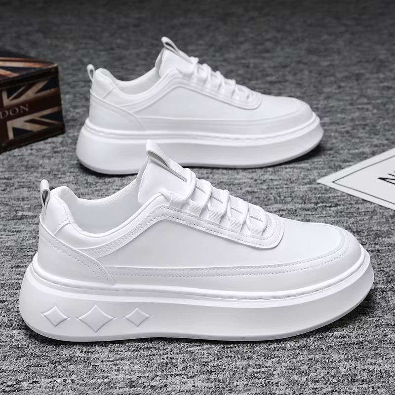 Mode blanc hommes espadrilles décontractées plate-forme extérieure chaussures de course respirant ho