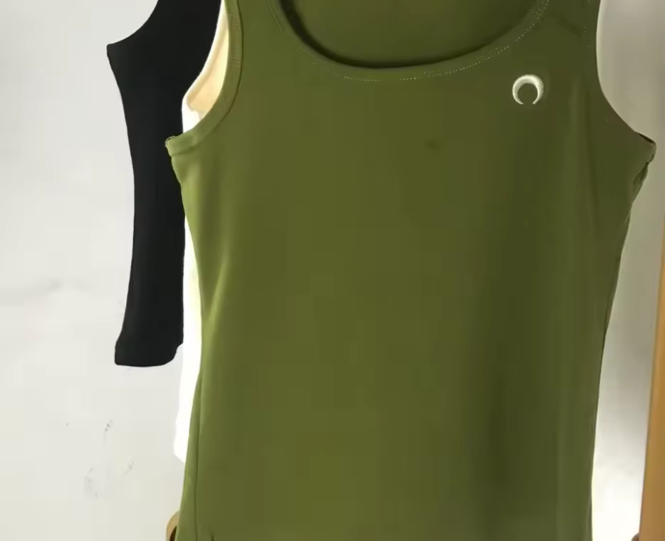 Débardeur brodé motif lune pour femme, style coréen, décontracté, classique, coupe ajustée élastique