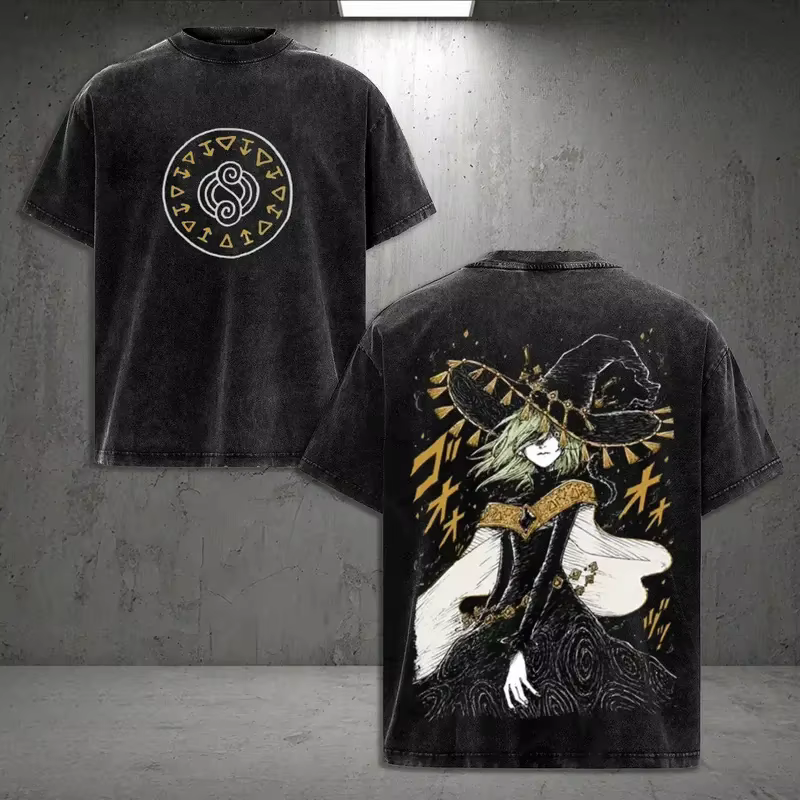 T-shirt imprimé Atelier Coco avec motif chapeau de sorcière Anime, pour hommes et femmes, vêtements 
