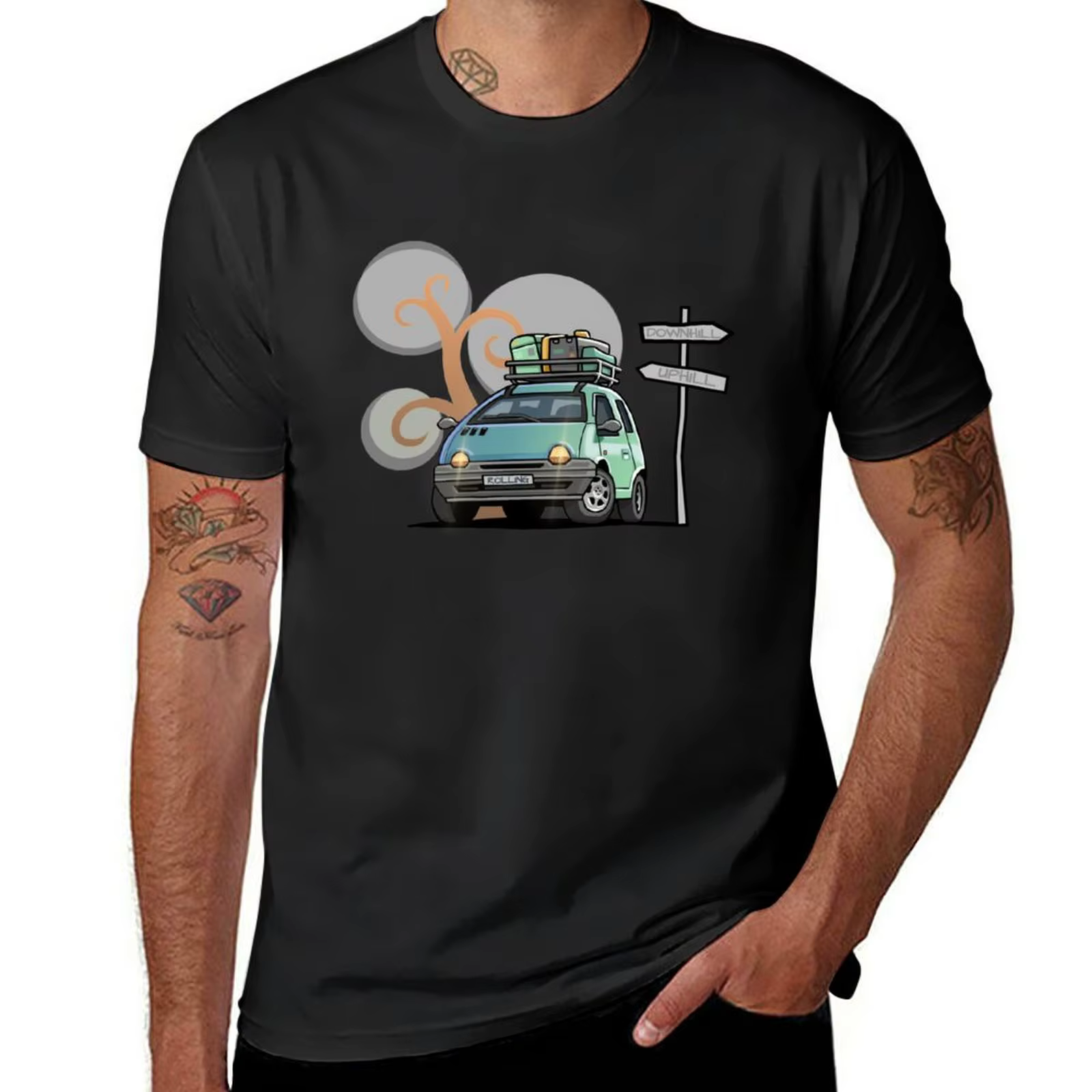 T-shirt ROLLING TWINGO pour hommes, t-shirts blancs pour garçons, chemise à séchage rapide, chemises