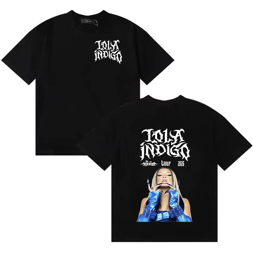 T-shirt Hip Hop Lola 2025 Indigo Tour Merch Tide pour Hommes et Femmes, T-shirt Décontracté Y2K, Vêt
