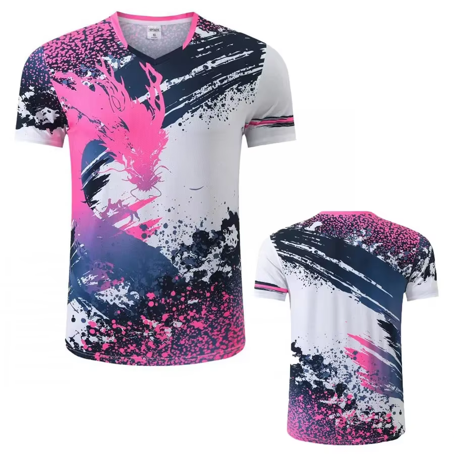 Chemises de tennis de table pour hommes, femmes et enfants, t-shirt de ping-pong, vêtements de tenni