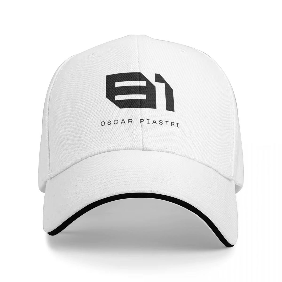 Oscar Piastri noir et blanc minimaliste casquette de Baseball chapeau de golf véritable Protection U
